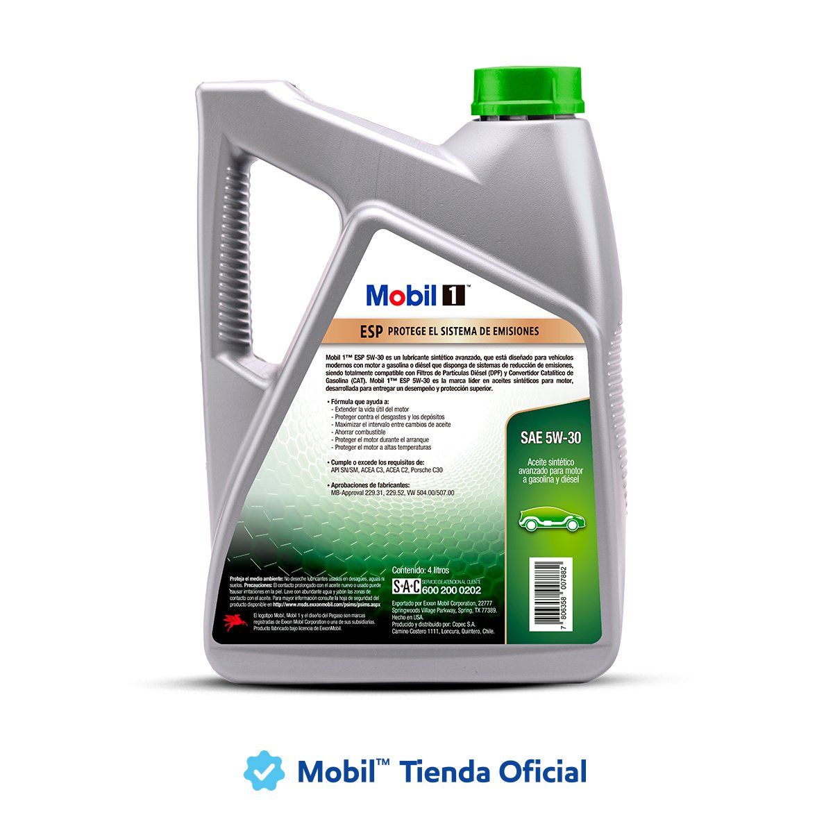 MOBIL - MOBIL 1 ESP 5W-30, 4LT + Jockey de regalo