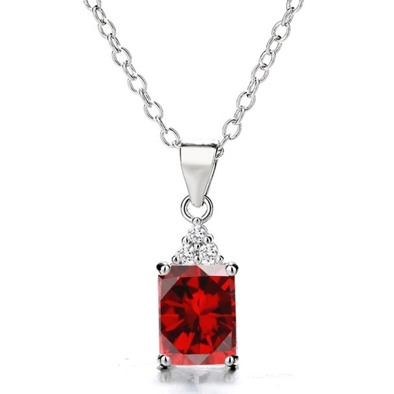 GENERICO - Collar Con Colgante Plata 925 Piedras Circones Elegante