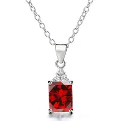 GENERICO - Collar Con Colgante Plata 925 Piedras Circones Elegante