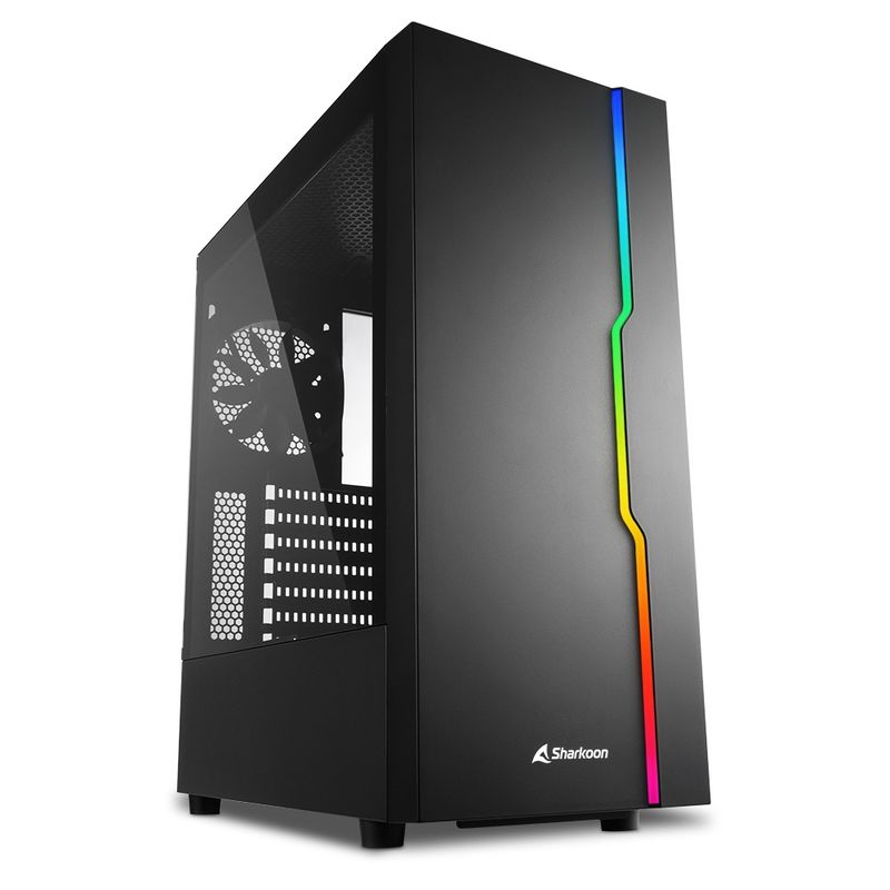 SHARKOON - Gabinete Gamer RGB Slider ATXMicro-ATXMini-ITX Vidrio Templado