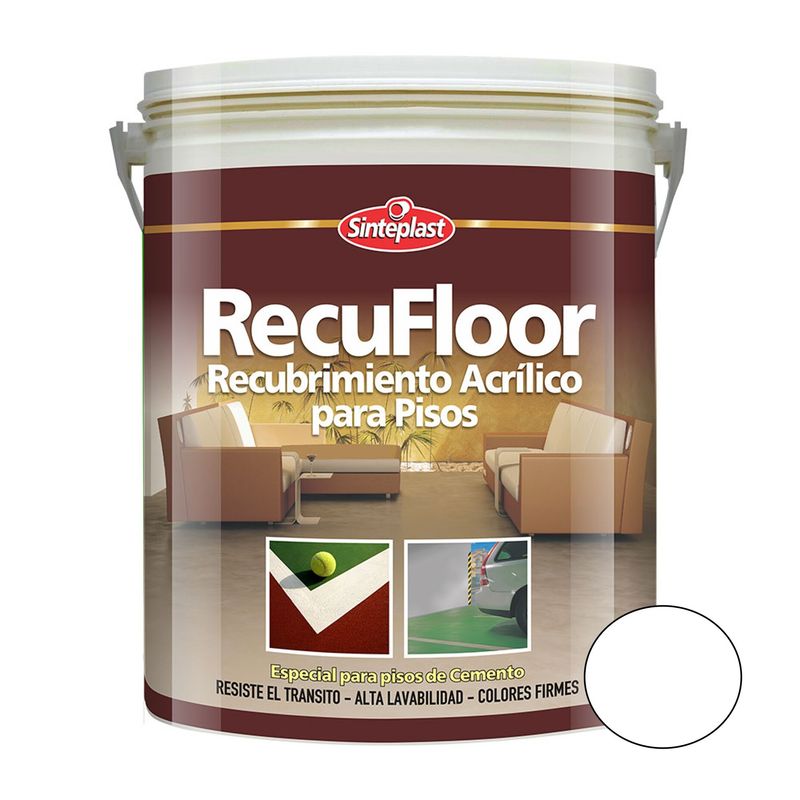 SINTEPLAST - Pintura para Pisos alto tránsito Blanco 4 LT