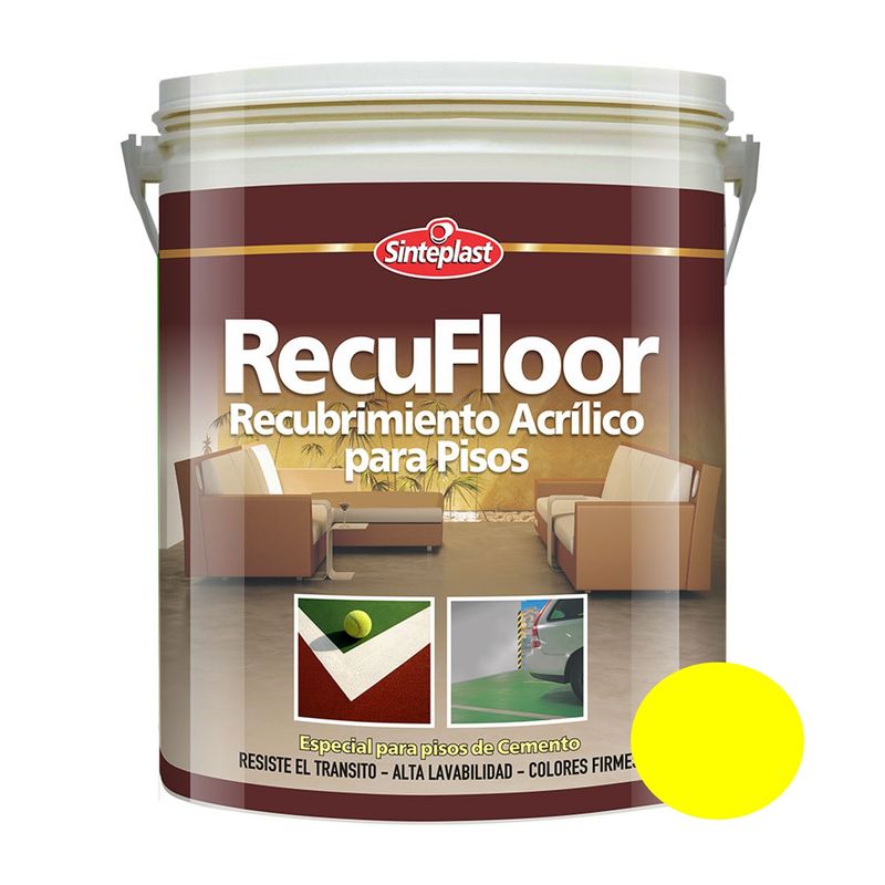 SINTEPLAST - Pintura para Pisos alto tránsito Amarillo 4 LT