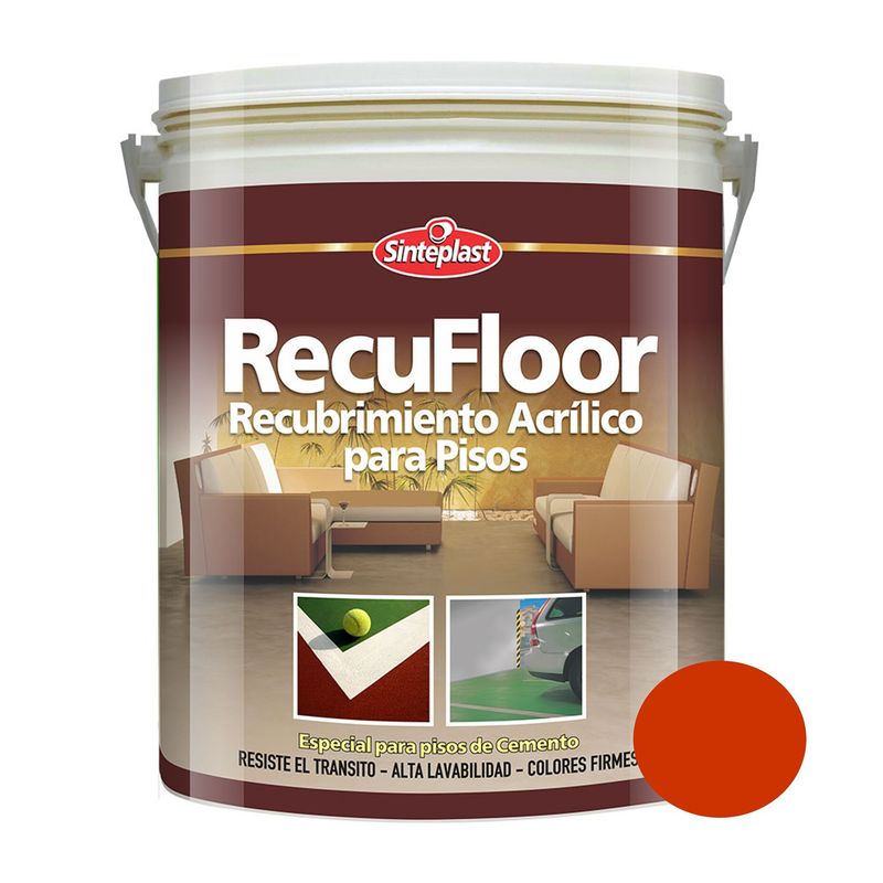 SINTEPLAST - Pintura para Pisos alto tránsito Rojo 4 LT