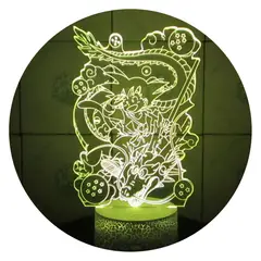 3DILUTION - Lámpara 3d Escritorio Goku Niño Shenlong Base Agrietada