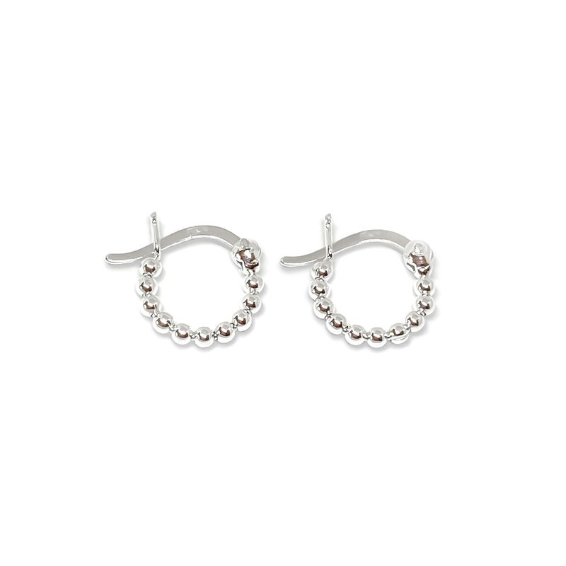 ANDREA COGGIOLA JOYAS - Aros Argollas Mini Bolitas 12mm Plata Fina 925