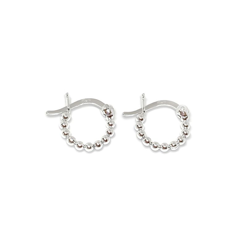ANDREA COGGIOLA JOYAS - Aros Argollas Mini Bolitas 12mm Plata Fina 925