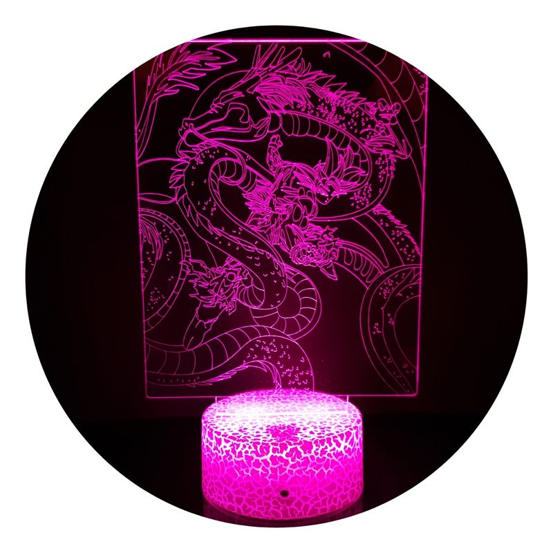 3DILUTION - Lámpara 3d Escritorio Shenlong DBZ Base Agrietada