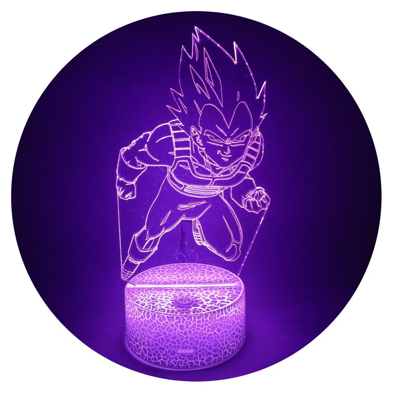 3DILUTION - Lámpara 3d Escritorio Vegeta DBZ Base Agrietada
