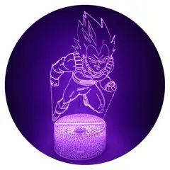 3DILUTION - Lámpara 3d Escritorio Vegeta DBZ Base Agrietada