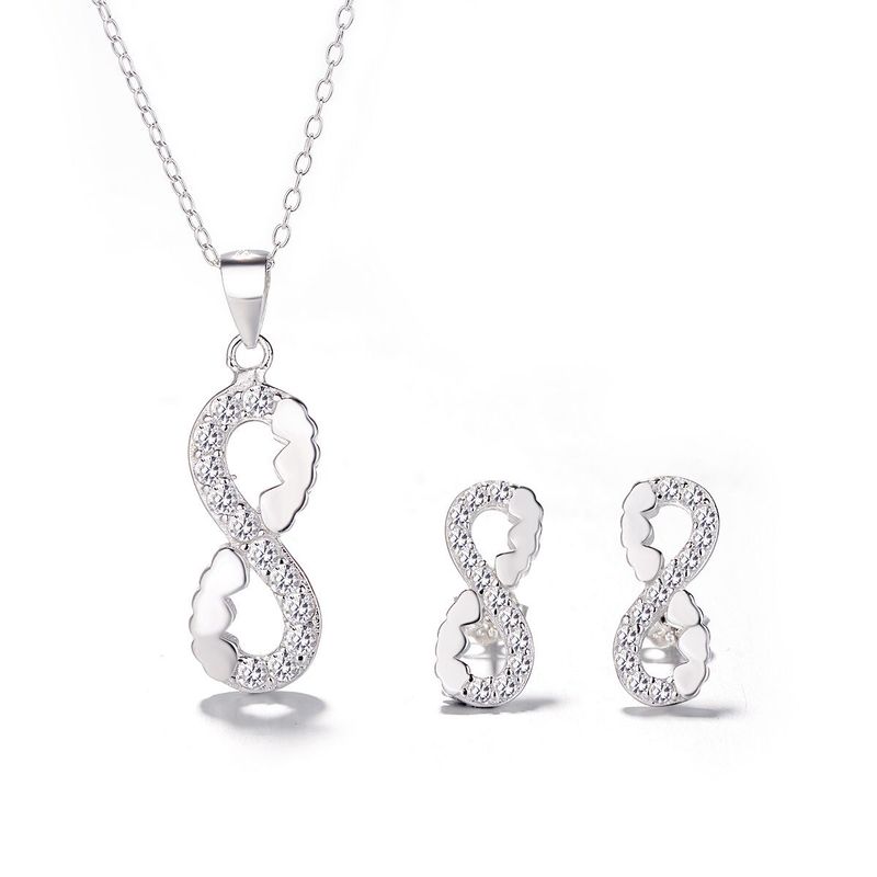 GENERICO - Collar Colgante Cadena Aros Plata 925 Infinito Joya Mujer