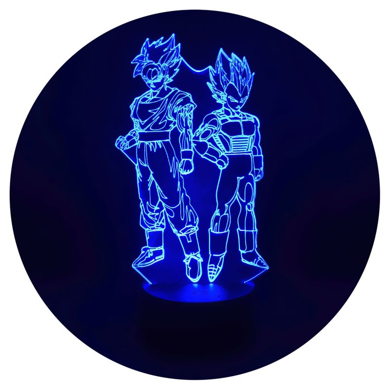 3DILUTION - Lámpara 3d ilusión Goku x Vegeta Base Negra