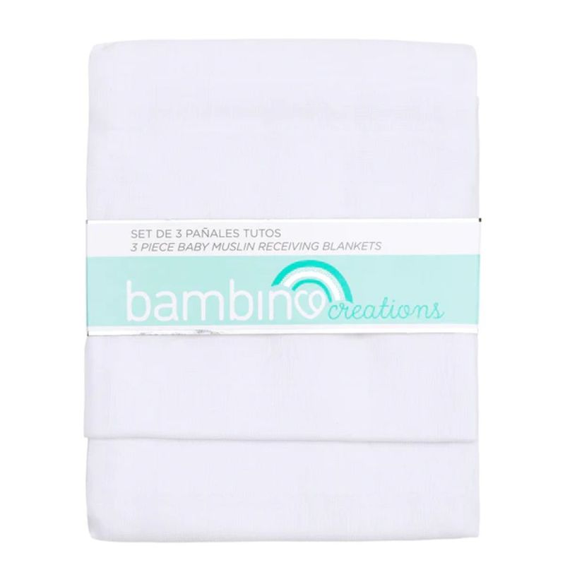 BAMBINO - Set de 3 Pañales Tutos para bebé blancos