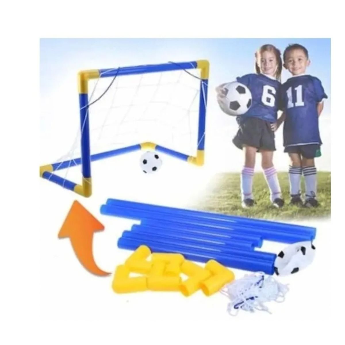 GENERICO - Arco Futbol Grande Pvc Armable  Accesorios