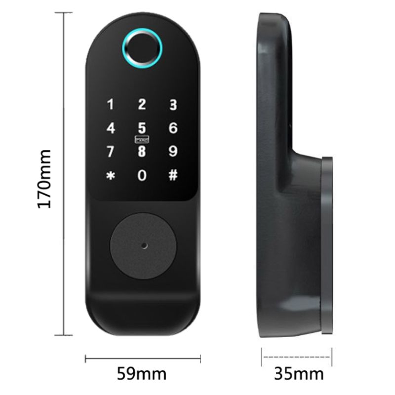 MERY - Cerradura inteligente de sobreponer universal con huella y IDcard MERYTRONIC T45