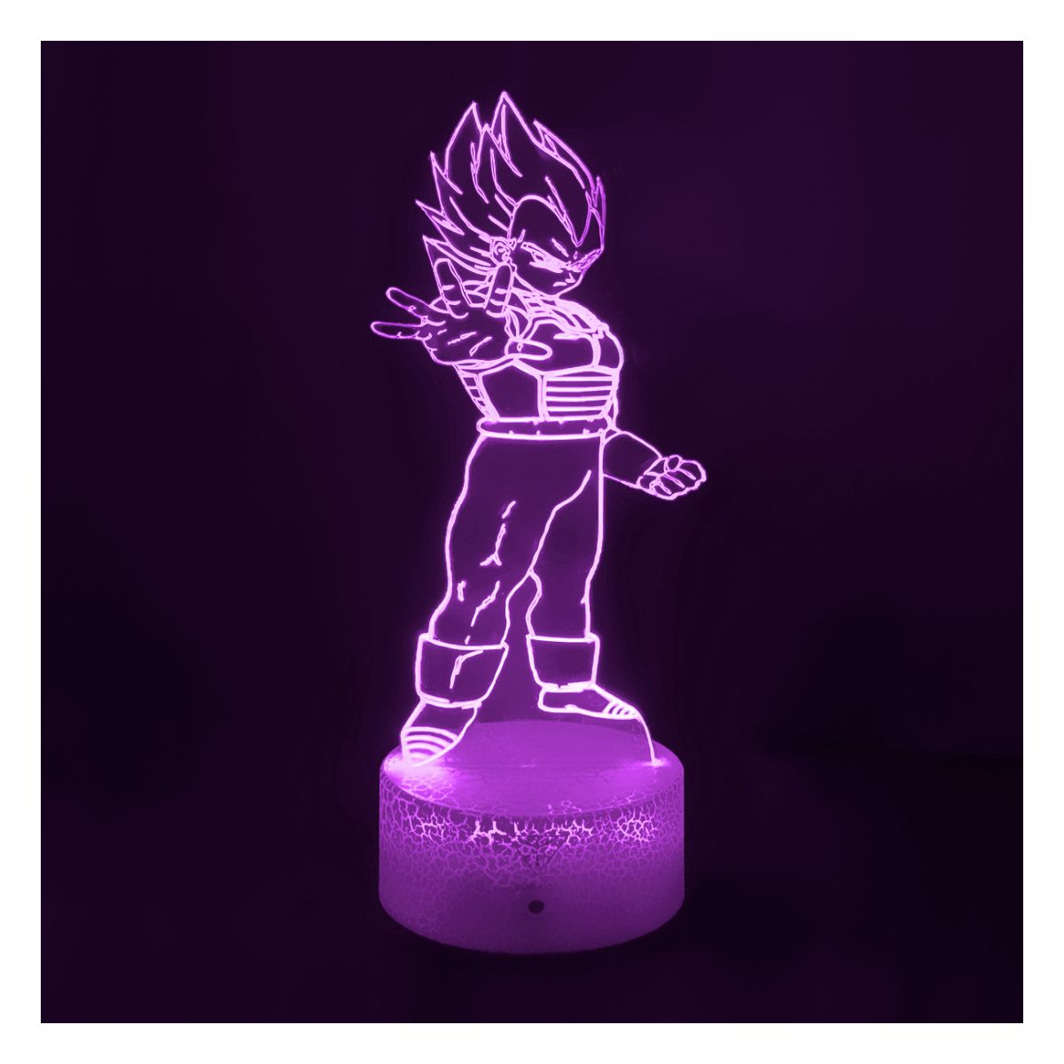 3DILUTION - Lámpara 3d Principe Vegeta Base Agrietada