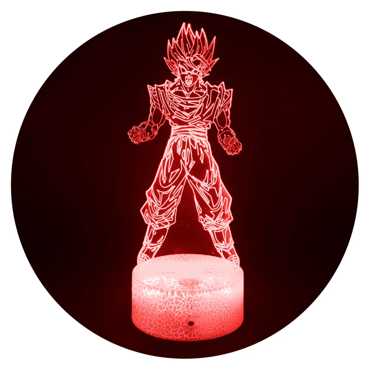 3DILUTION - Lámpara Ilusión 3d Vegito Dragon Ball Base Agrietada