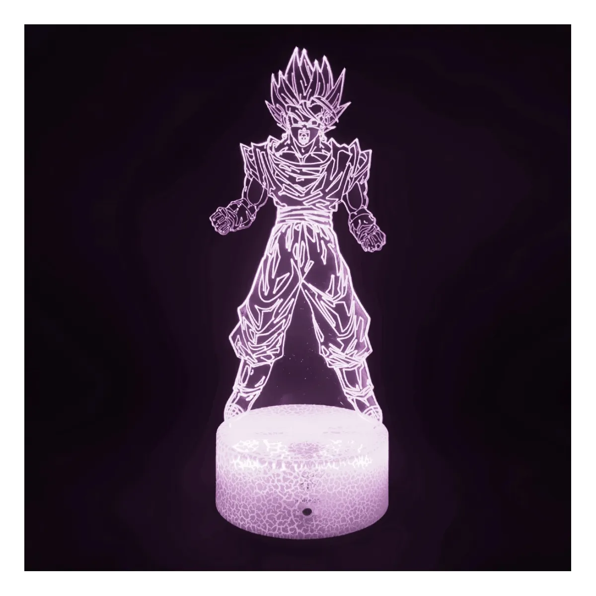 3DILUTION - Lámpara Ilusión 3d Vegito Dragon Ball Base Agrietada