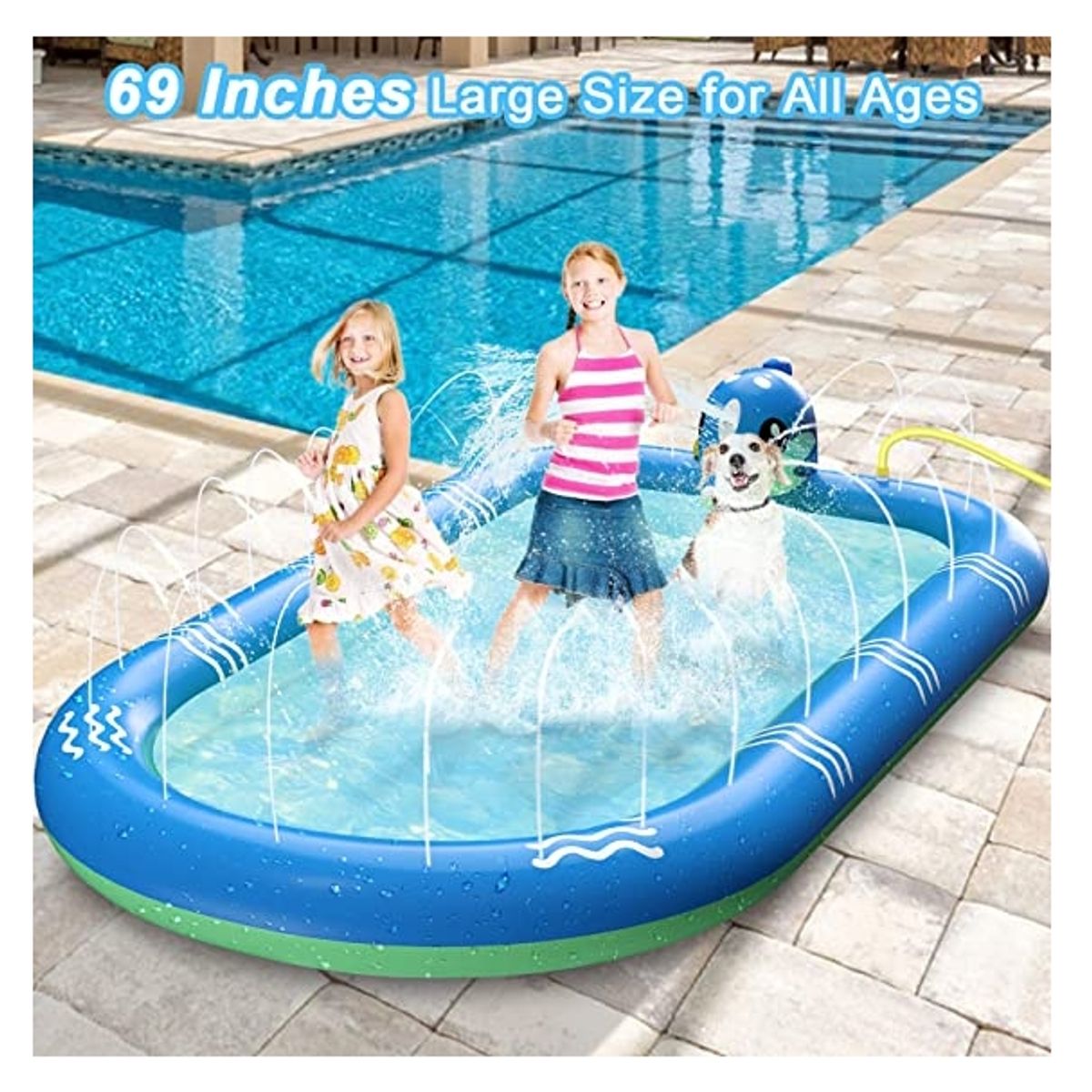 GENERICO - Piscina Inflable Para Niños 3 en 1 Con Delfines Que Salpican Agua