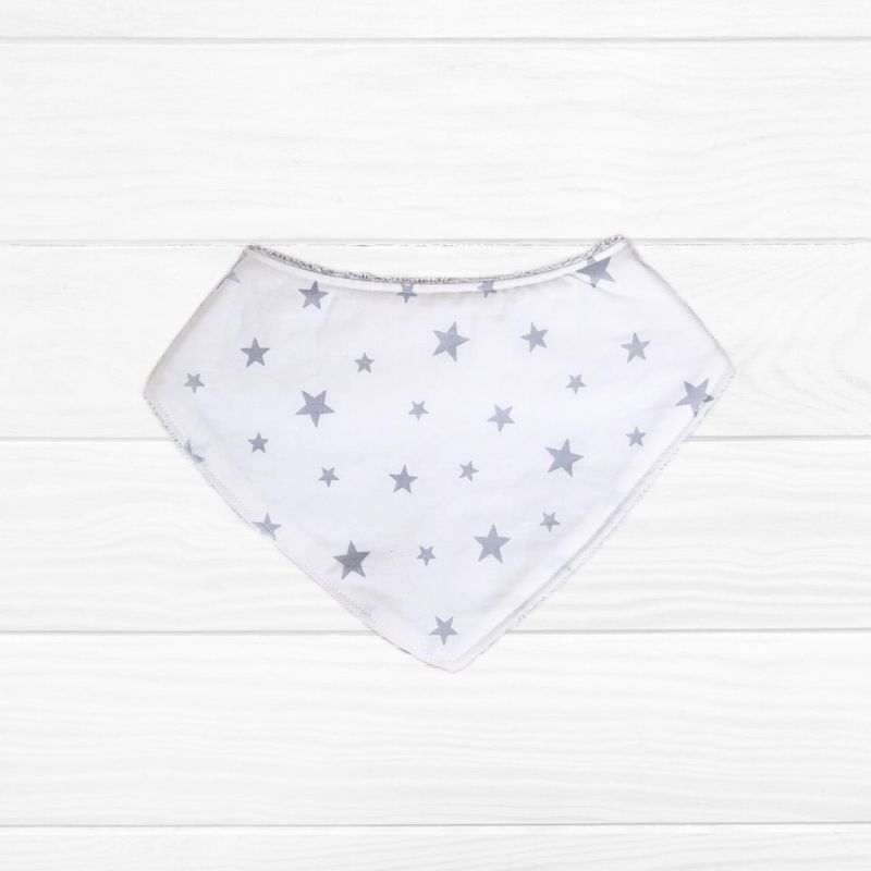 OLIVER & CLARA - Babero algodón bandana estrellas gris