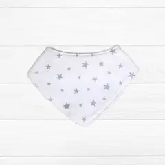 OLIVER & CLARA - Babero algodón bandana estrellas gris