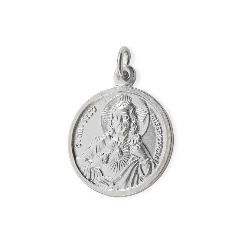 ANDREA COGGIOLA JOYAS - Colgante Medalla Sagrado Corazón 20mm Plata Fina 925