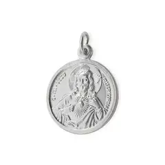 ANDREA COGGIOLA JOYAS - Colgante Medalla Sagrado Corazón 20mm Plata Fina 925