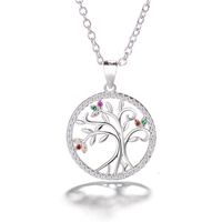 Collar Colgante Plata 925 Árbol De La Vida Circones Colores Joya Mujer.