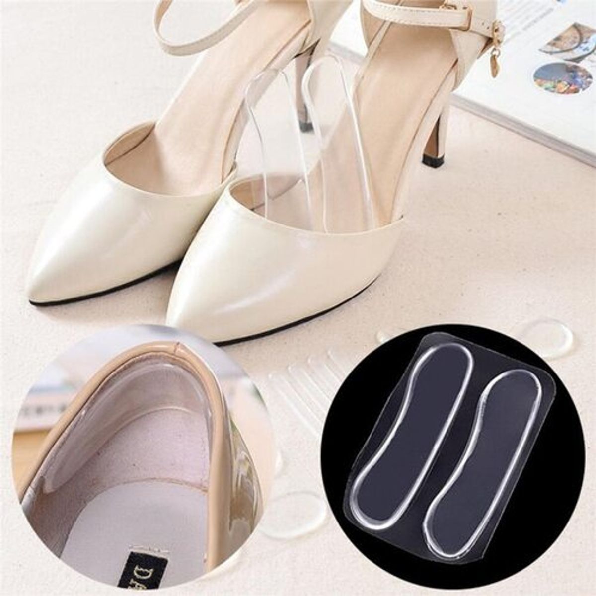 GENERICO - Pack 3 Pares Talonera Adhesiva De Silicona