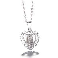 Collar Con Colgante Plata 925 Virgen Diseño Religioso