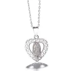 GENERICO - Collar Con Colgante Plata 925 Virgen Diseño Religioso