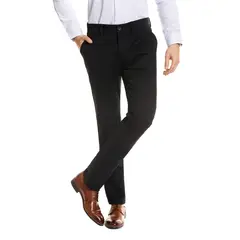 FEROUCH - Pantalón Twill Slim /33 Negro