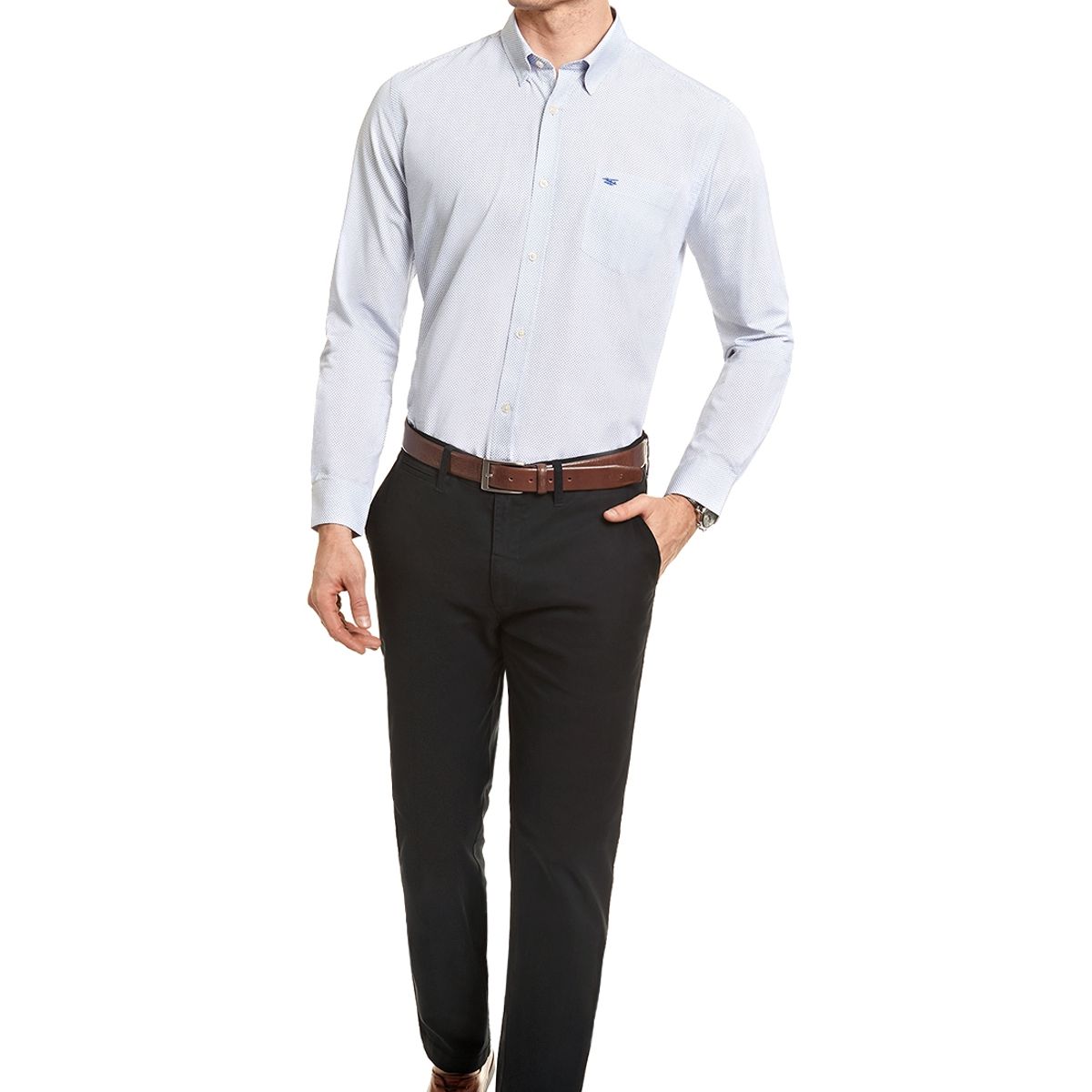 FEROUCH - Pantalón Twill Slim /33 Negro Ferouch