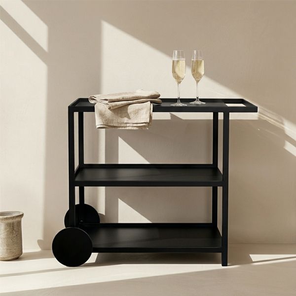 Carro Organizador Bar Vestre Metalico Negro 104x50x80 Hecho a mano