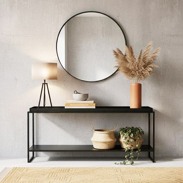 Arrimo Metalico Negro Lubmin Bajo 120x30x50 Hecho a Mano