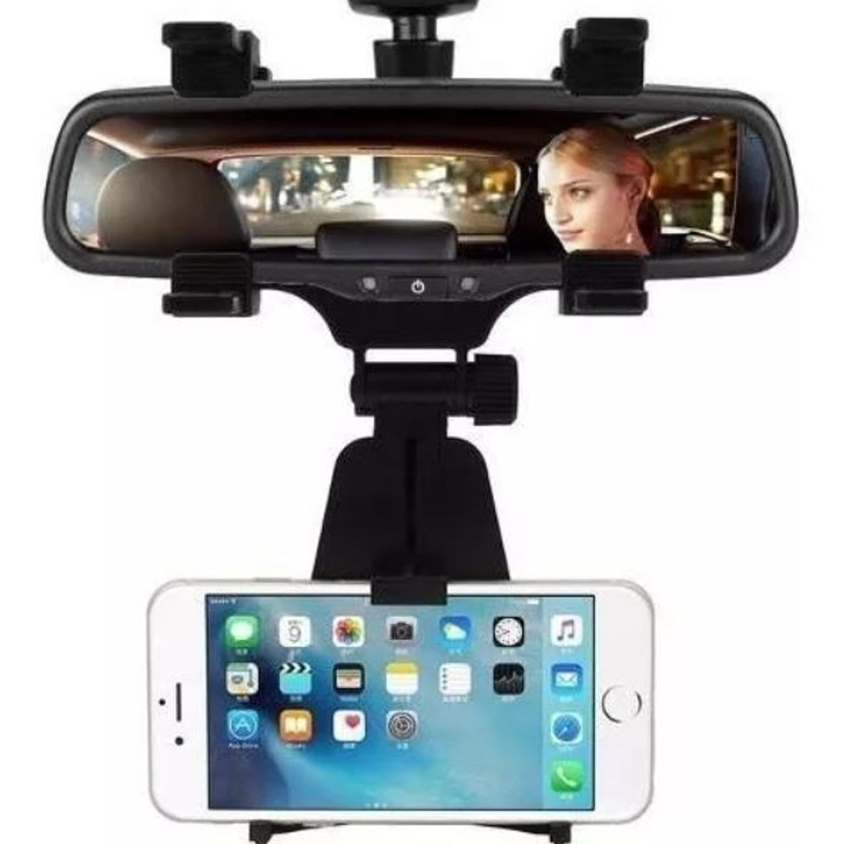 GENERICO - Soporte Celular Auto Porta Espejo Retrovisor Girar 360 Grado