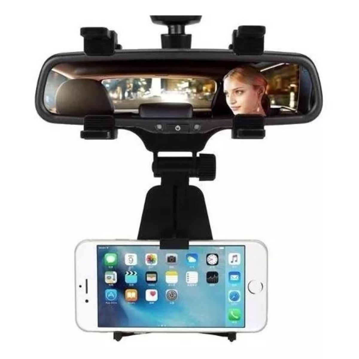 GENERICO - Soporte Celular Auto Porta Espejo Retrovisor Girar 360 Grado