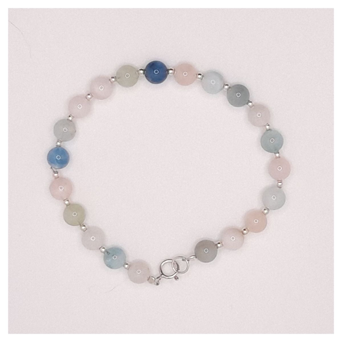 CAT JOYAS - pulsera de morganita con plata