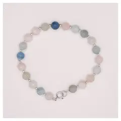 CAT JOYAS - Pulsera de morganita con plata
