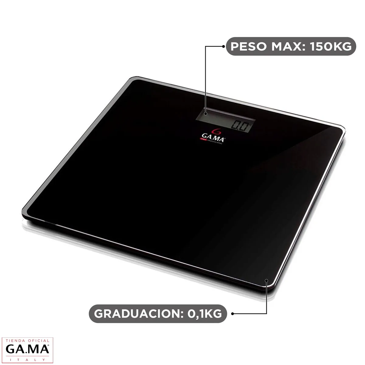 GAMA - Balanza Gama Scg 430 Digital Vidrio Templado Black