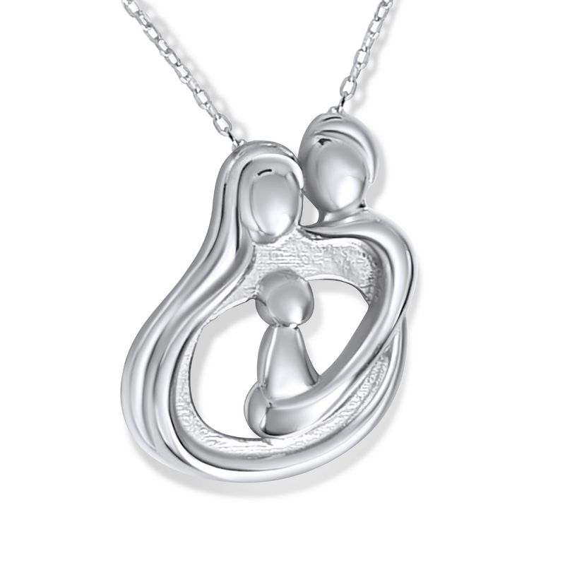 ARANY JOYAS - Collar Plata Familia Unida un infante