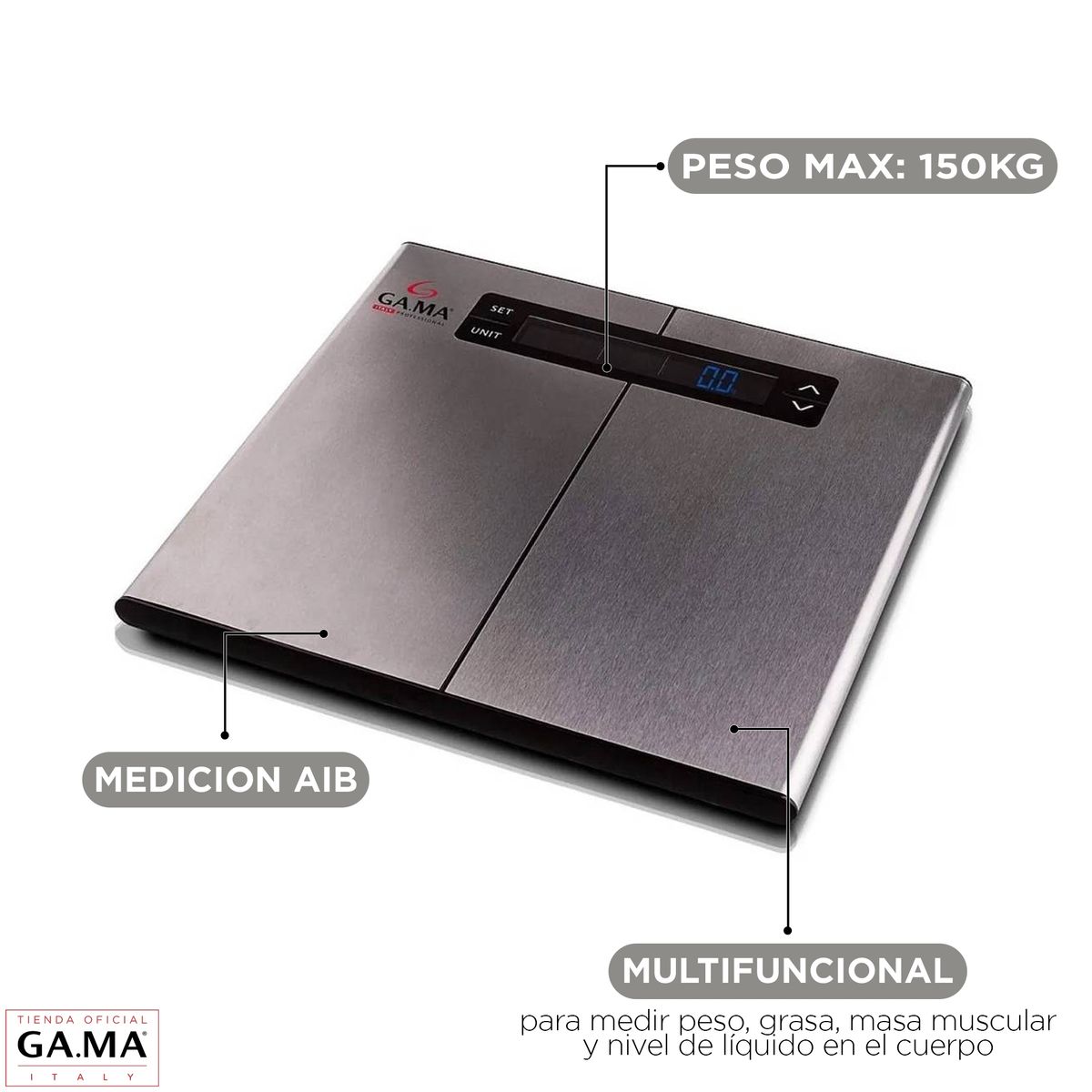 GAMA - Balanza Pesa Digital Gama Scf 5000 Muscular Grasa Oseo