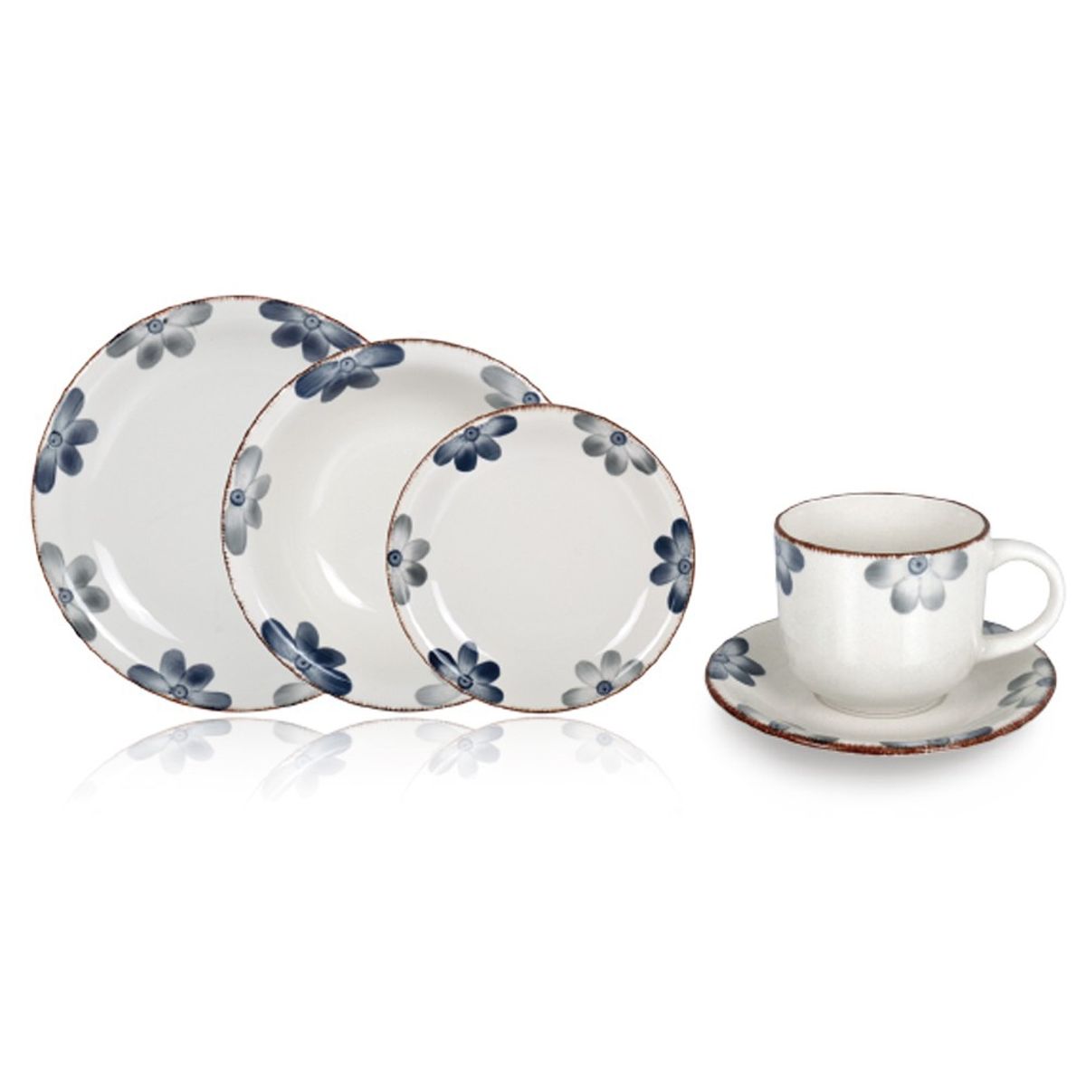 HALLEN - Juego De Vajilla 30Pszas Cerámica Pintada a Mano Hallen