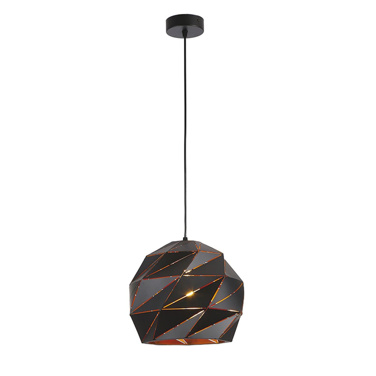 WANT - Lámpara Colgante Circular E-27 Diseño Geométrico Negro