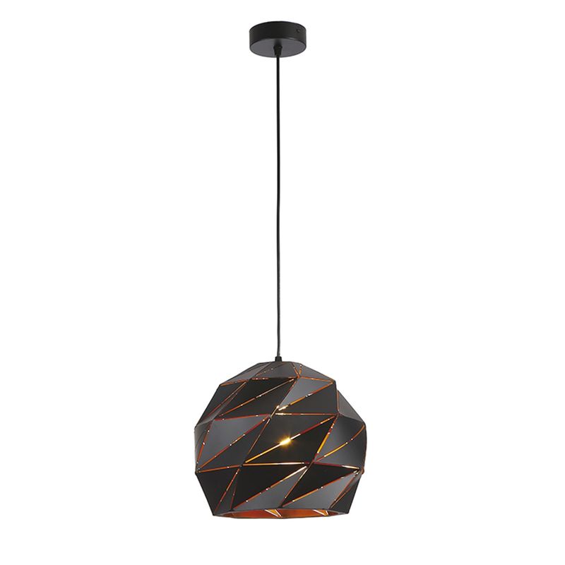 HB LEDS - Lámpara Colgante Circular E-27 Diseño Geométrico Negro