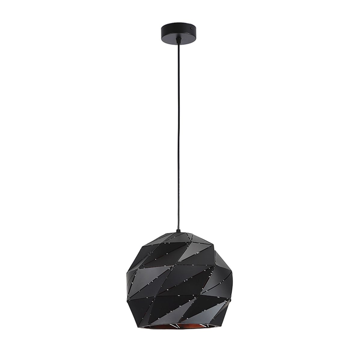 WANT - Lámpara Colgante Circular E-27 Diseño Geométrico Negro