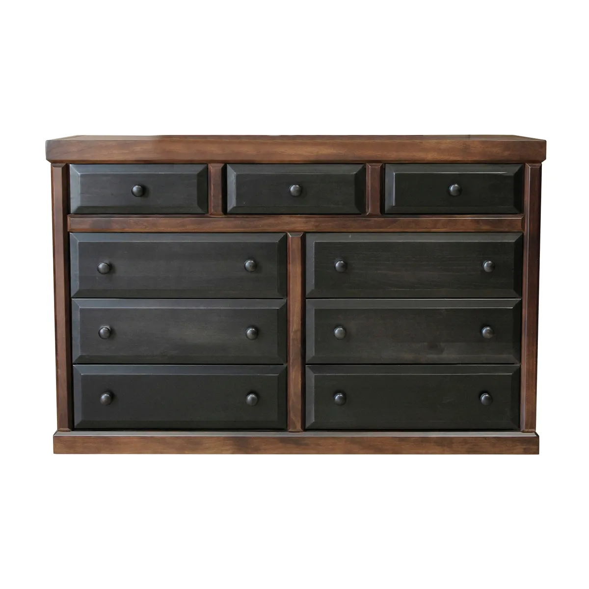 MUEBLES DURAN - Cómoda Sofia 9 Cajones color Chocolate