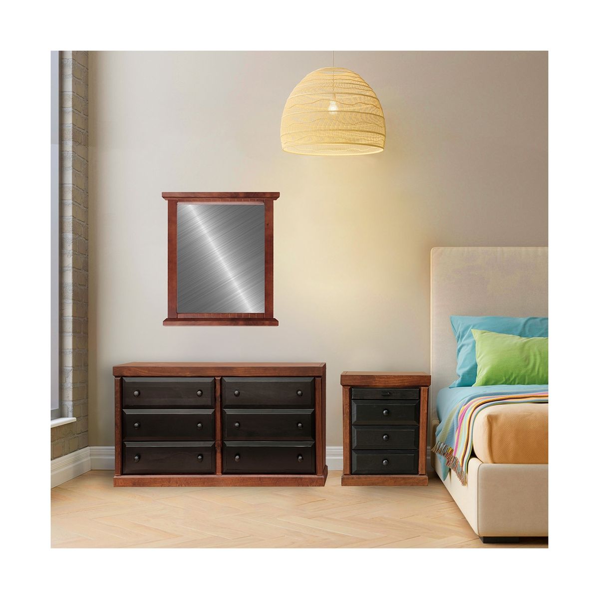 MUEBLES DURAN - Comoda Sofia 6 Cajones color Chocolate