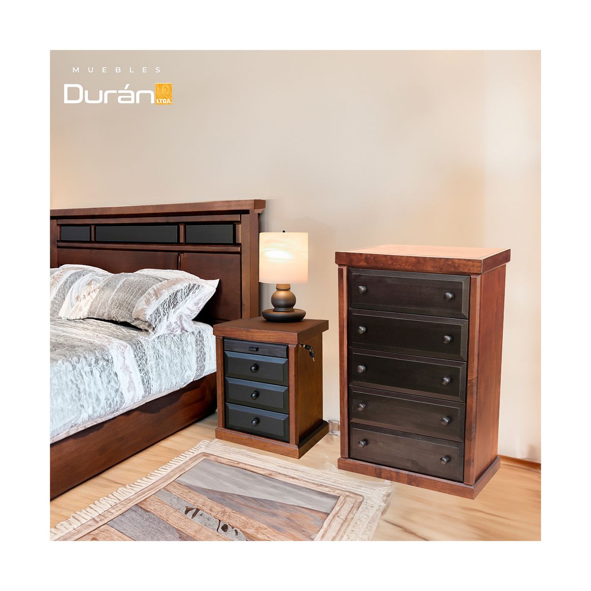 MUEBLES DURAN - Cajonera Sofia 5 Cajones color chocolate