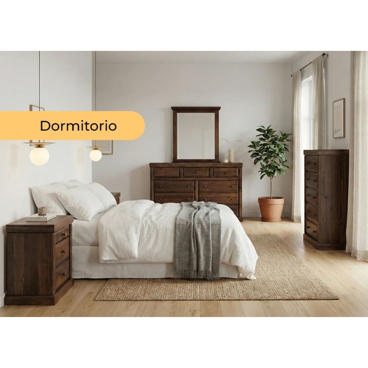 MUEBLES DURAN - Cajonera Victoria 5 Cajones Color Chocolate