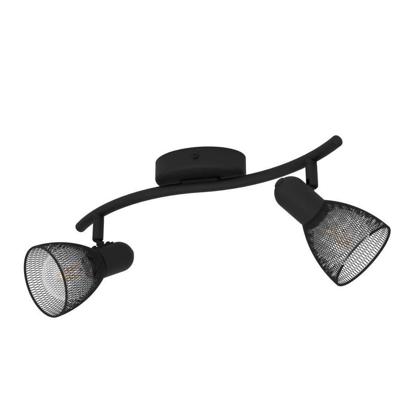 EGLO - Foco Sobrepuesto Carovigno Acero Negro L365 E14 2x40W Cod98622